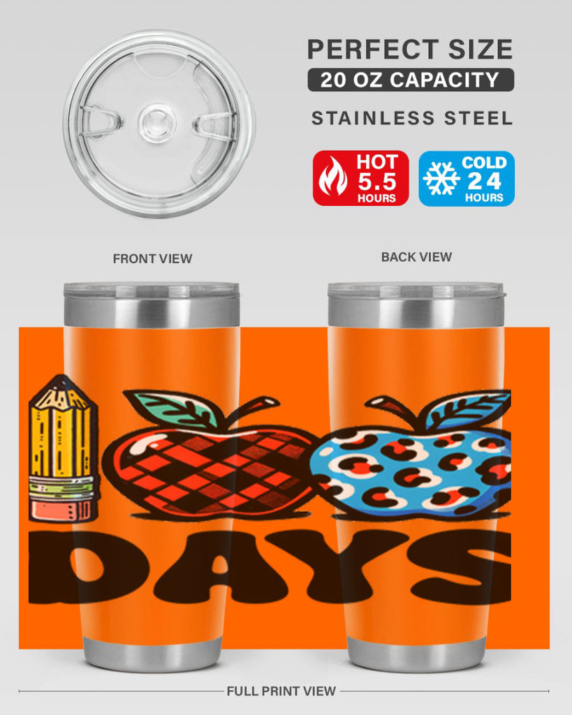 100th day of school Apple 38#- 100 days of school- Tumbler
