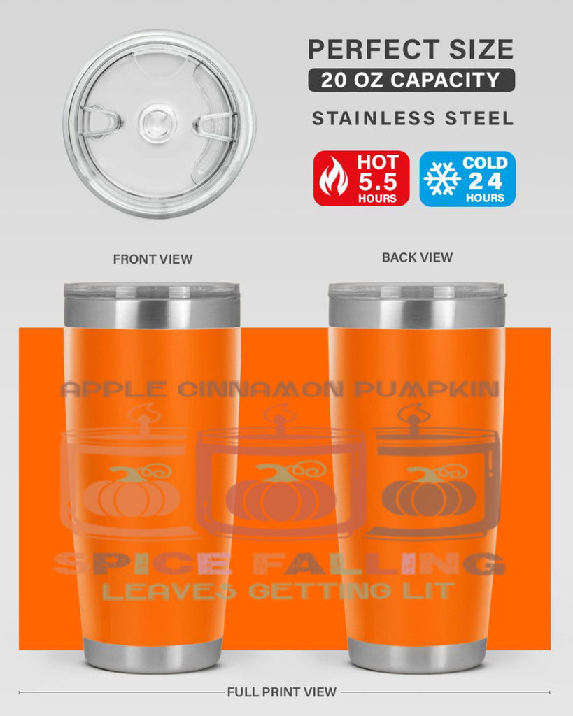 Apple Cinnamon Pumpkin Spice Falling Leaves Getting Lit 11#- fall- Tumbler
