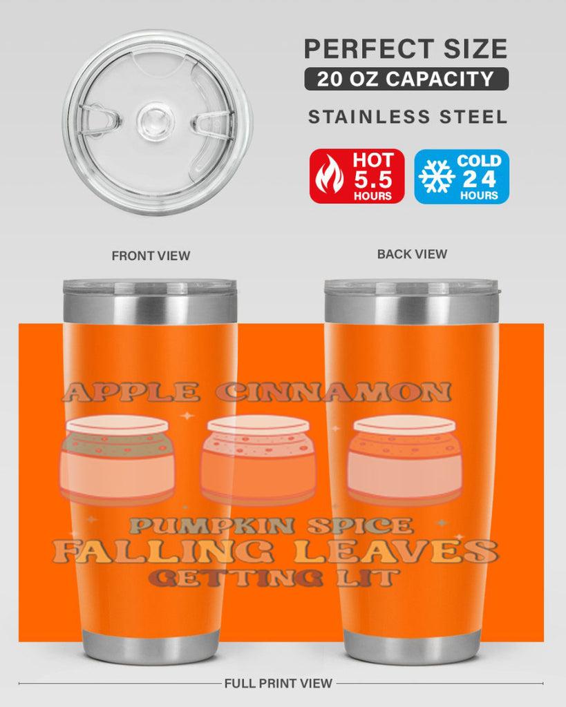 Apple Cinnamon Pumpkin Spice Falling Leaves Getting Lit 12#- fall- Tumbler
