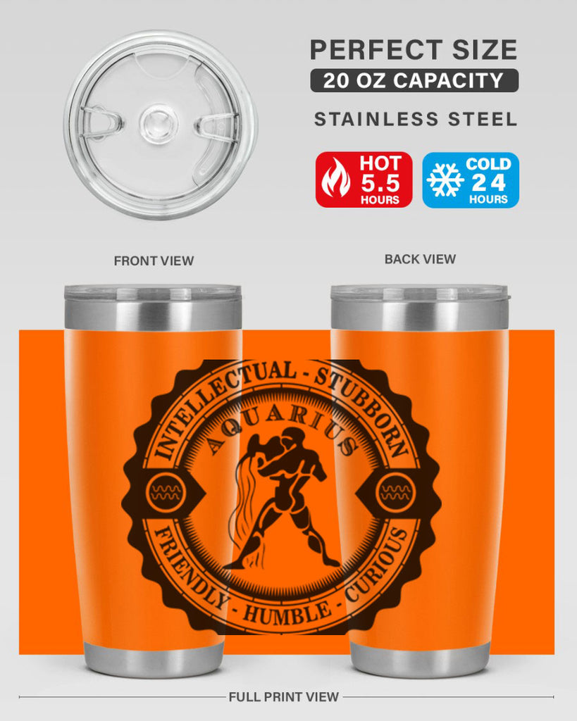 Aquarius balck 44#- zodiac- Tumbler