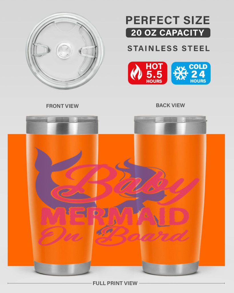 Baby Mermaid On Board 24#- mermaid- Tumbler