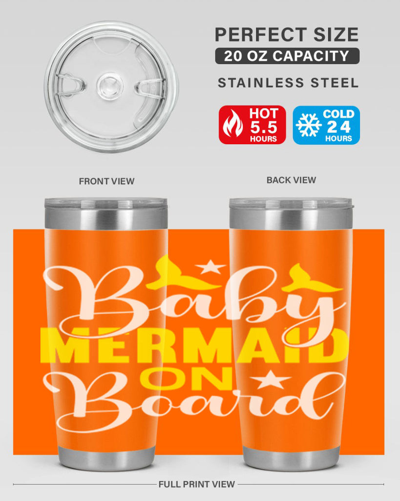 Baby Mermaid on Board 21#- mermaid- Tumbler