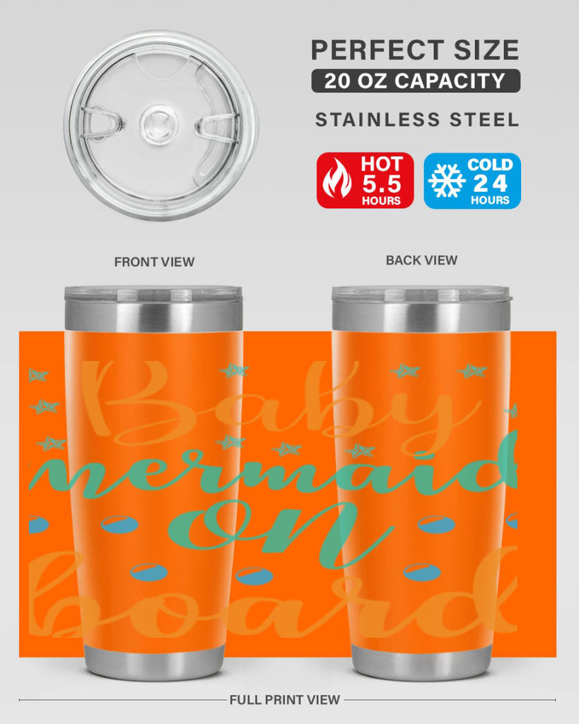 Baby Mermaid on Board 40#- mermaid- Tumbler