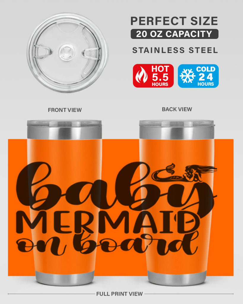 Baby mermaid on board 41#- mermaid- Tumbler