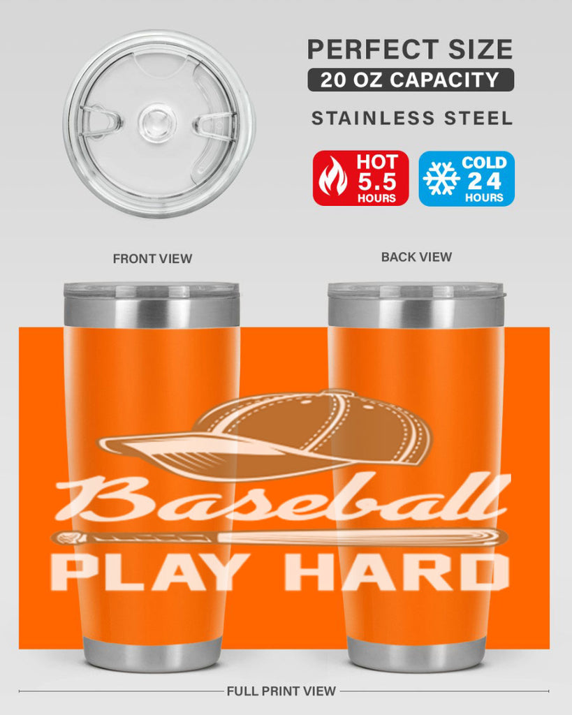 Baseball play 1444#- baseball- Tumbler
