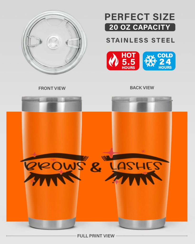 Brows Lashes Style 123#- make up- Tumbler