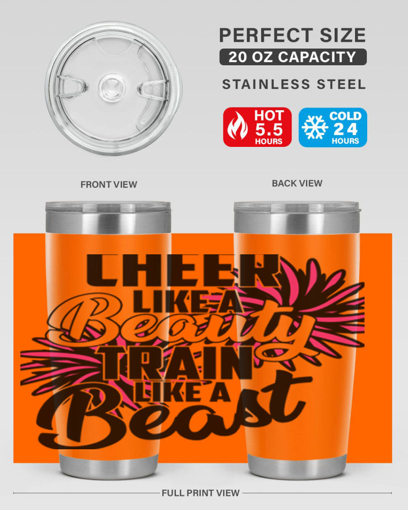 Cheer like a Beauty Train like a Beast 1388#- cheer- Tumbler