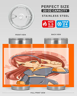 Cute and cool girl red long hair 166#- anime- Tumbler