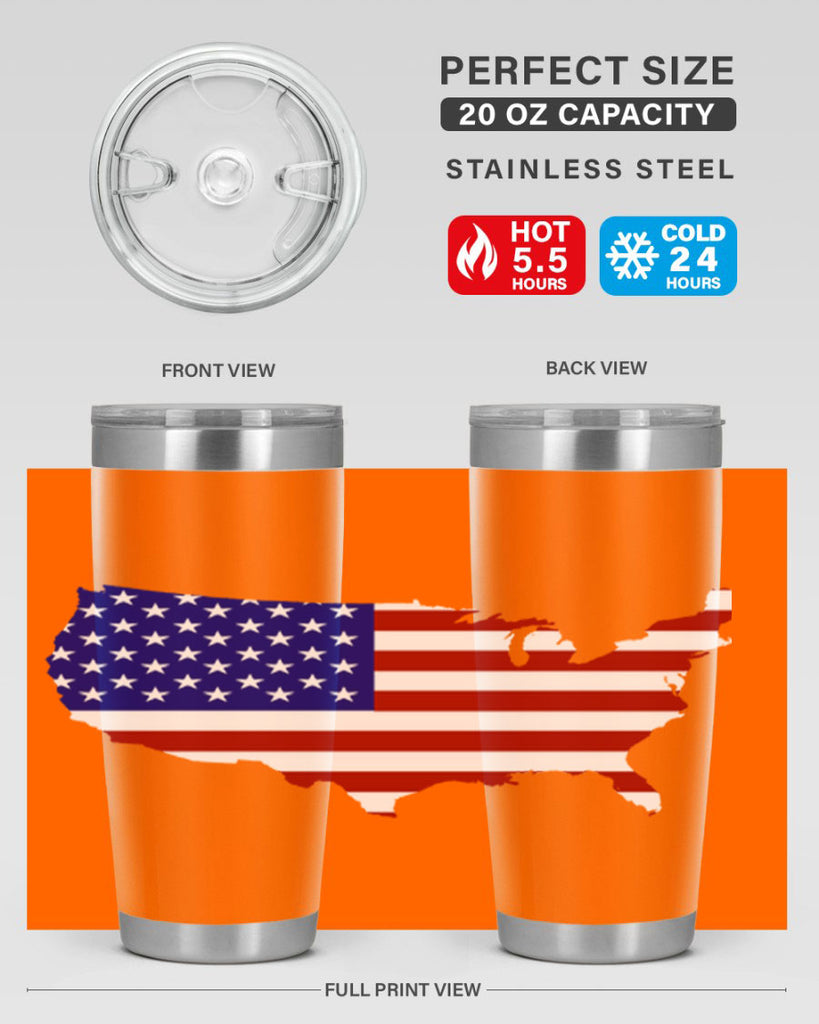 Flag With Map Style 50#- Fourt Of July- Tumbler