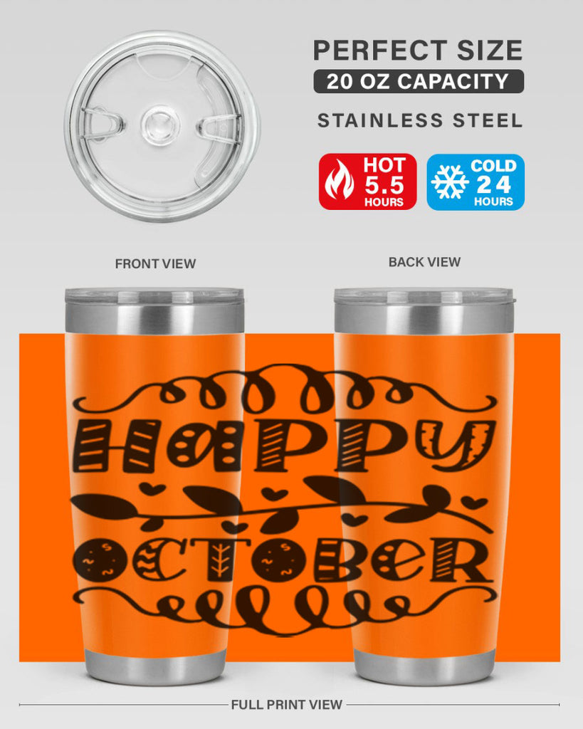 Happy October 239#- fall- Tumbler