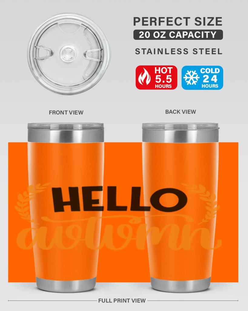 Hello Autumn 493#- fall- Tumbler