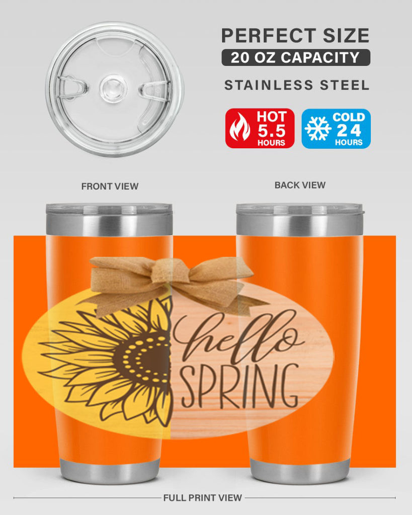 Hello spring half sunflower Mockup198#- spring- Tumbler