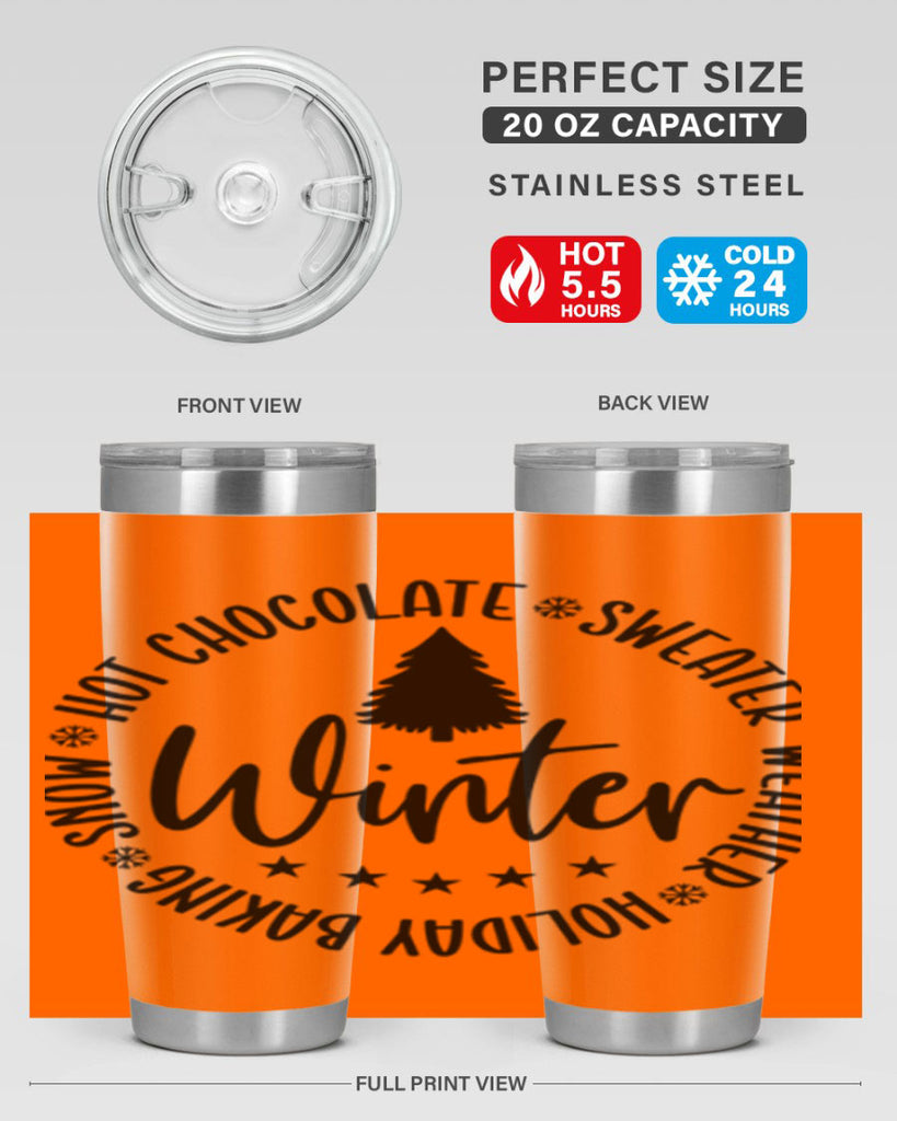 Hot Chocolate Sweater Weather Holiday Baking Snows196#- winter- Tumbler