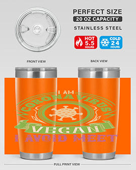 I Am Coronavirus Vegan I Avoid Meet Style 38#- corona virus- Tumbler