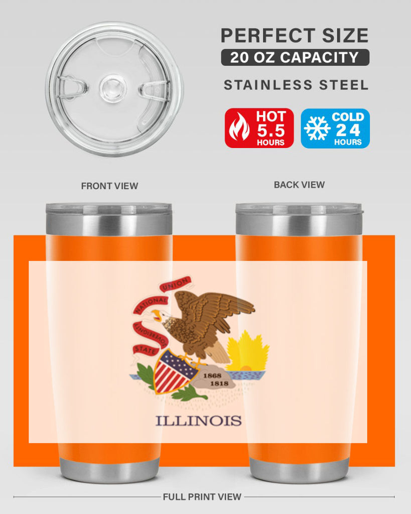 Illinois 39#- Us Flags- Tumbler