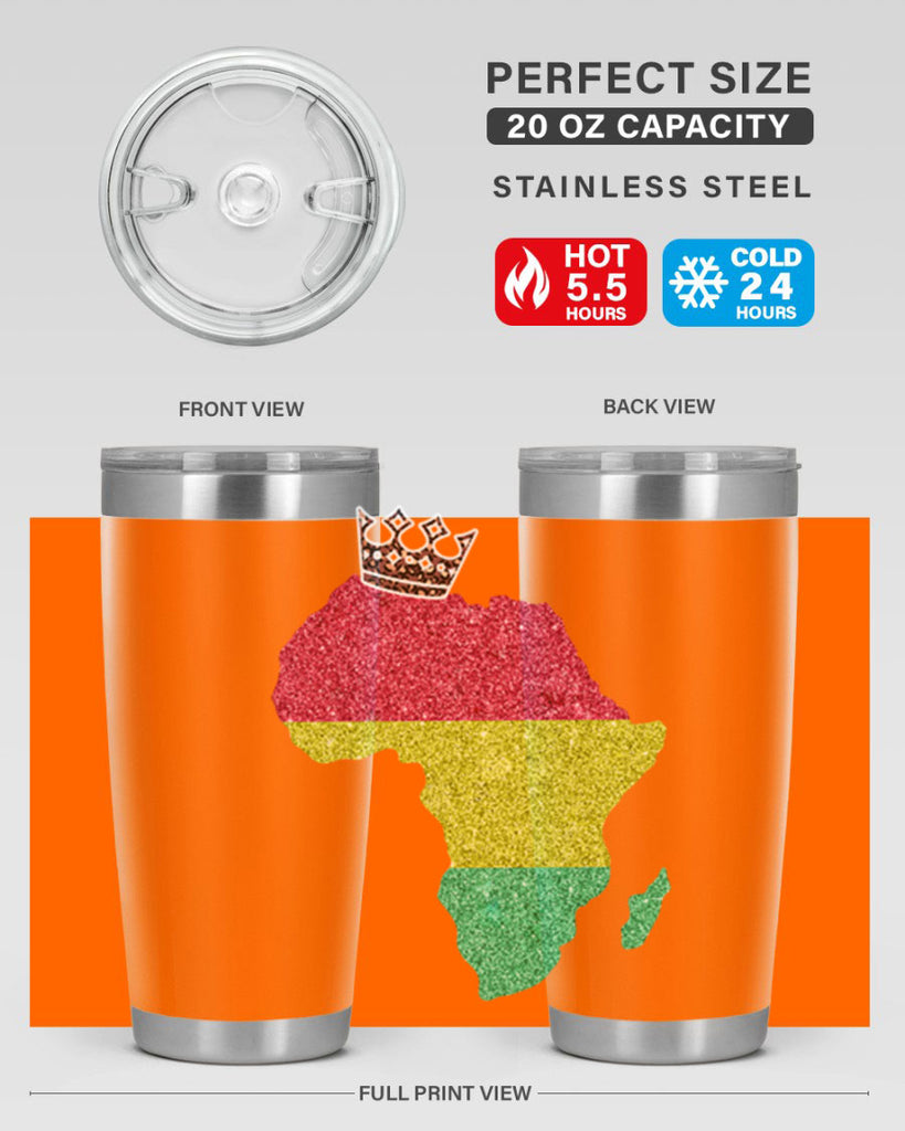 Juneteenth Crown Africa Flag 6#- Juneteenth- tumbler