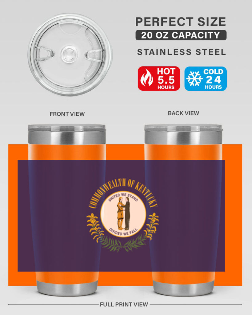 Kentucky 35#- Us Flags- Tumbler