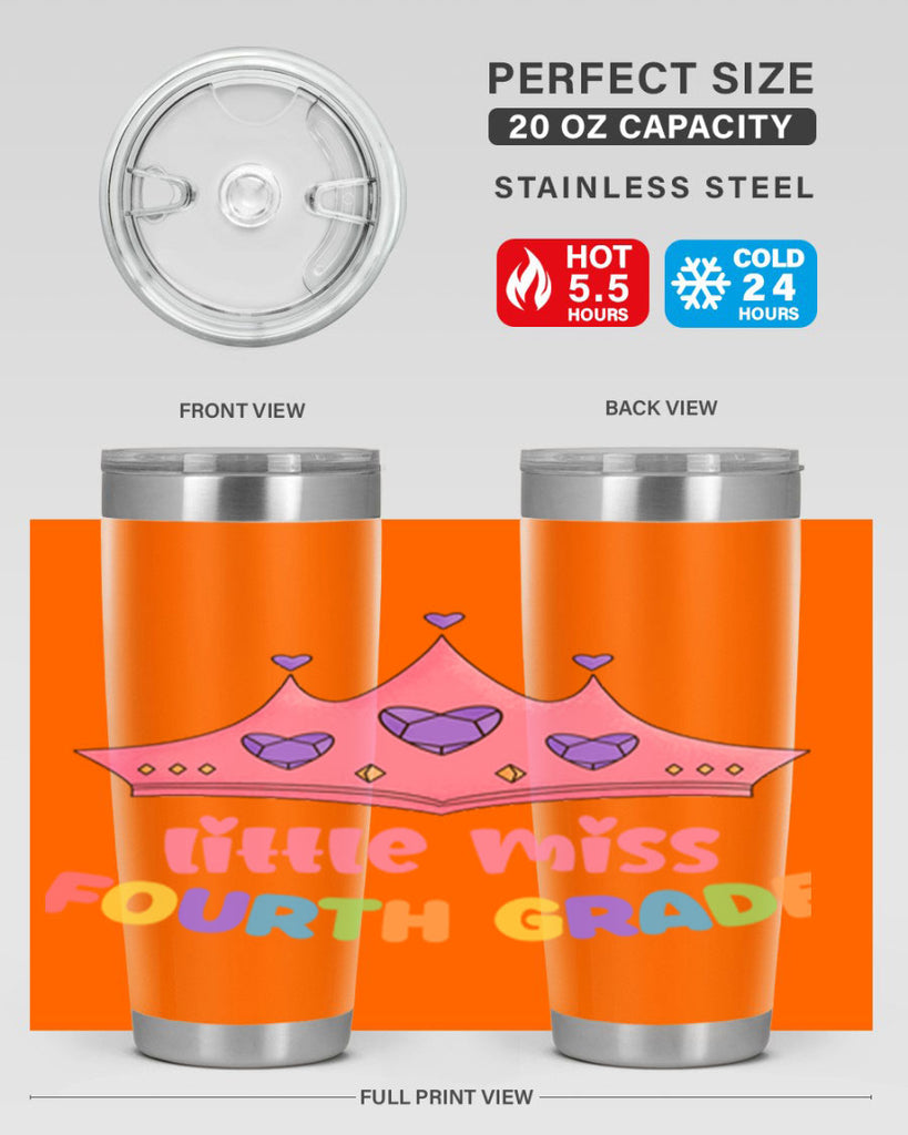 Little Miss 4th Grade 17- 4th  grade- Tumbler