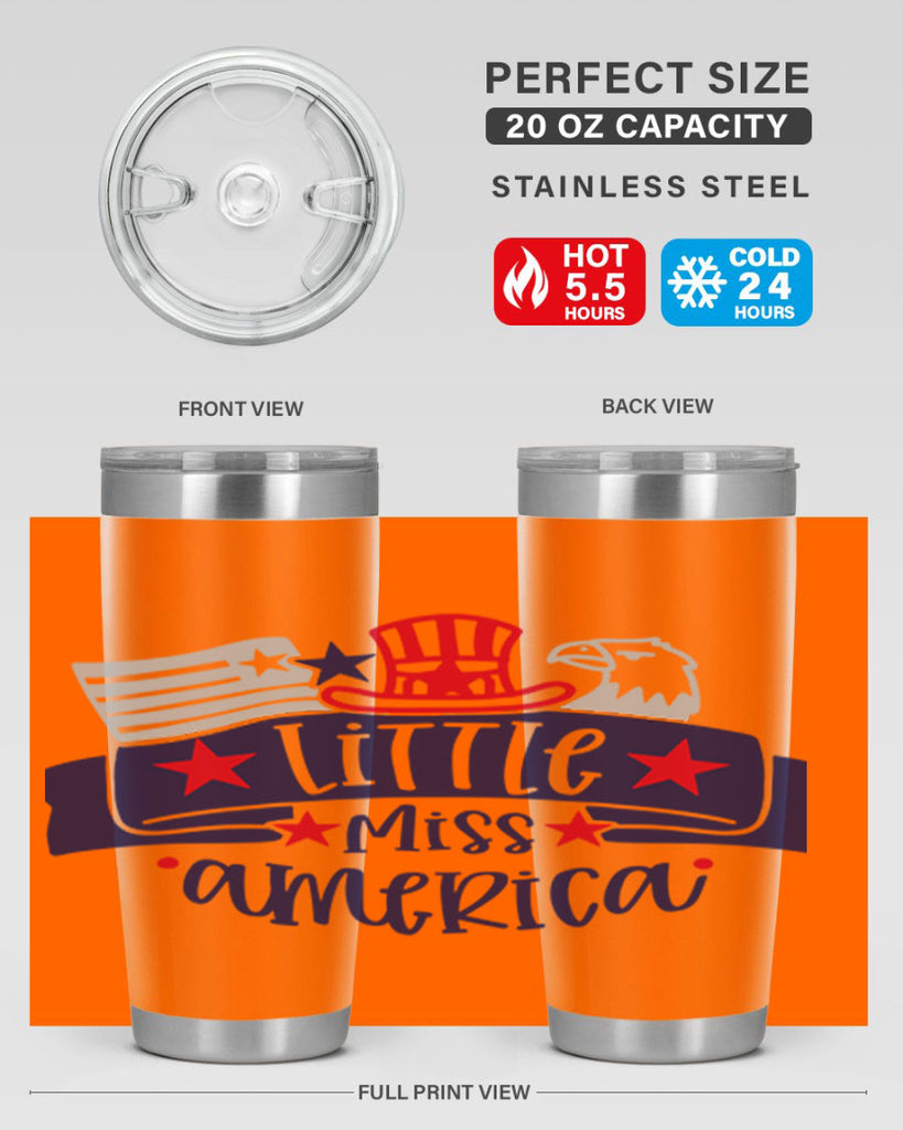 Little Miss America Style 162#- Fourt Of July- Tumbler
