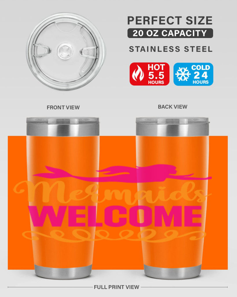 Mermaids Welcome 472#- mermaid- Tumbler