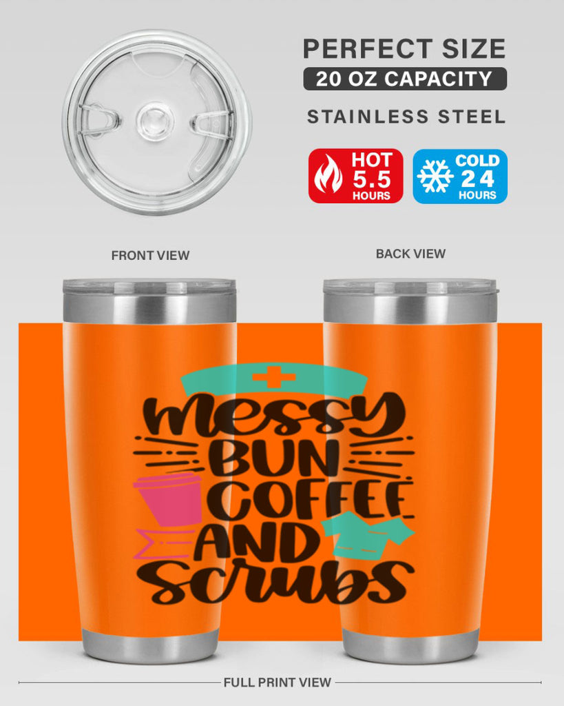 Messy Bun Coffee And Style Style 131#- nurse- tumbler