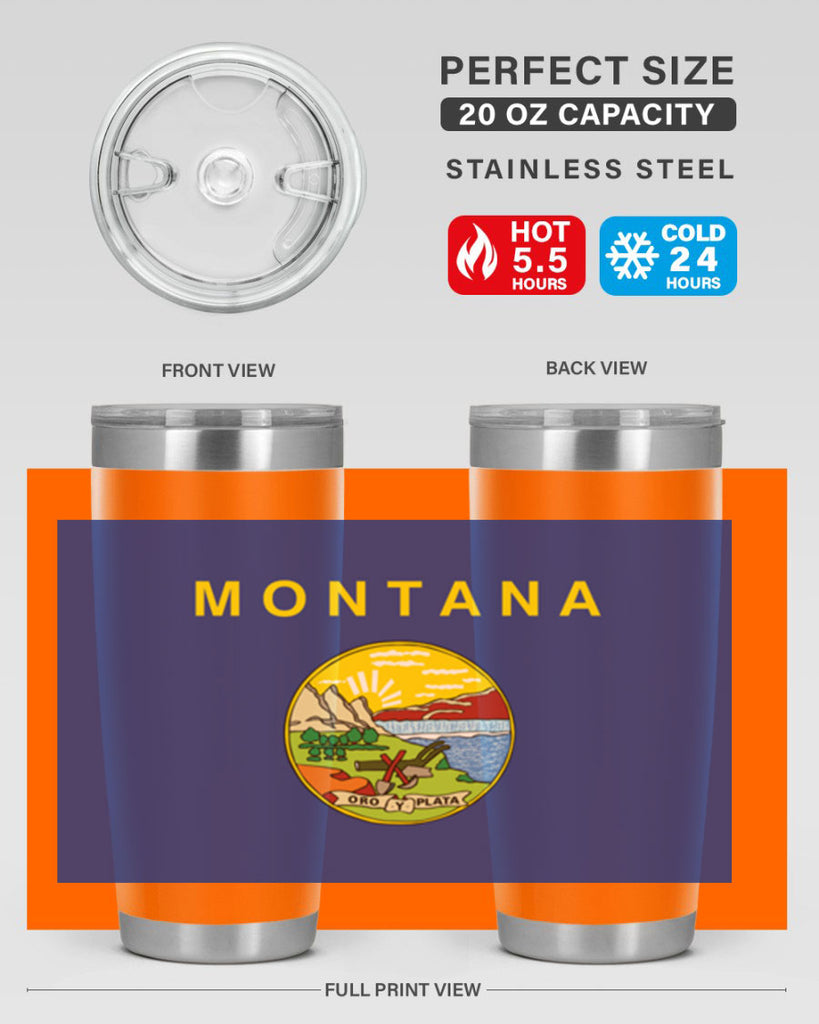 Montana 26#- Us Flags- Tumbler
