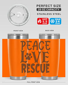 Peace Love Rescue Style 23#- cat- Tumbler