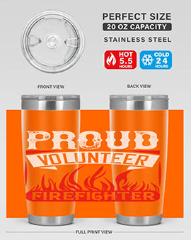 Proud Volunteer Firefighter Style 35#- volunteer- Tumbler