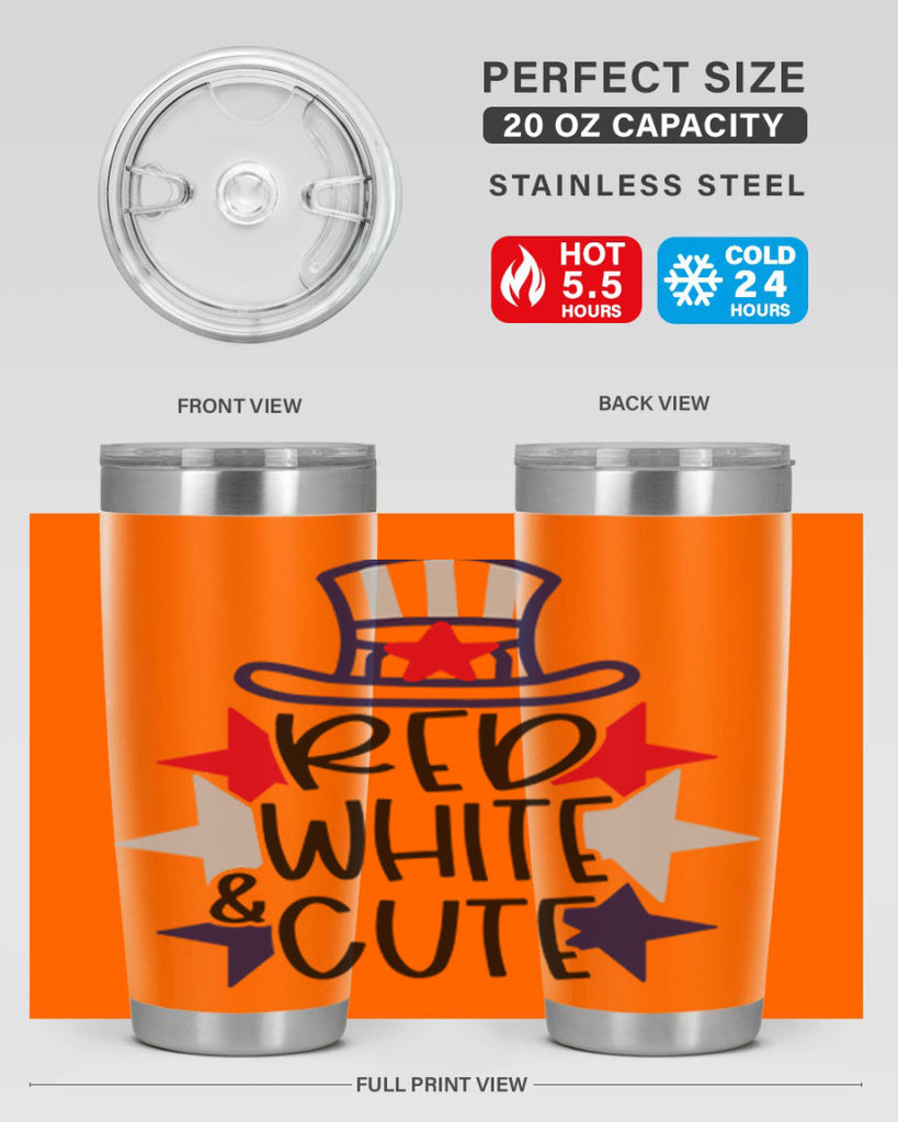 Red White Cute Style 169#- Fourt Of July- Tumbler