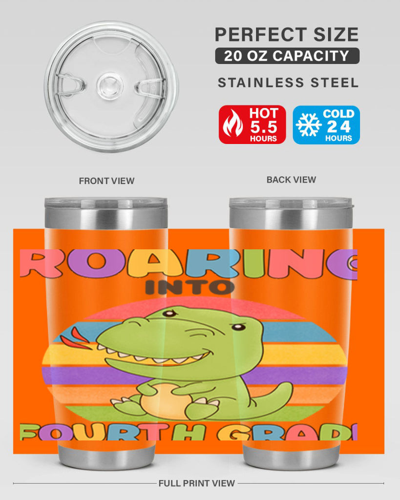 Roaring to 4th Grade Trex 24#- 4th  grade- Tumbler