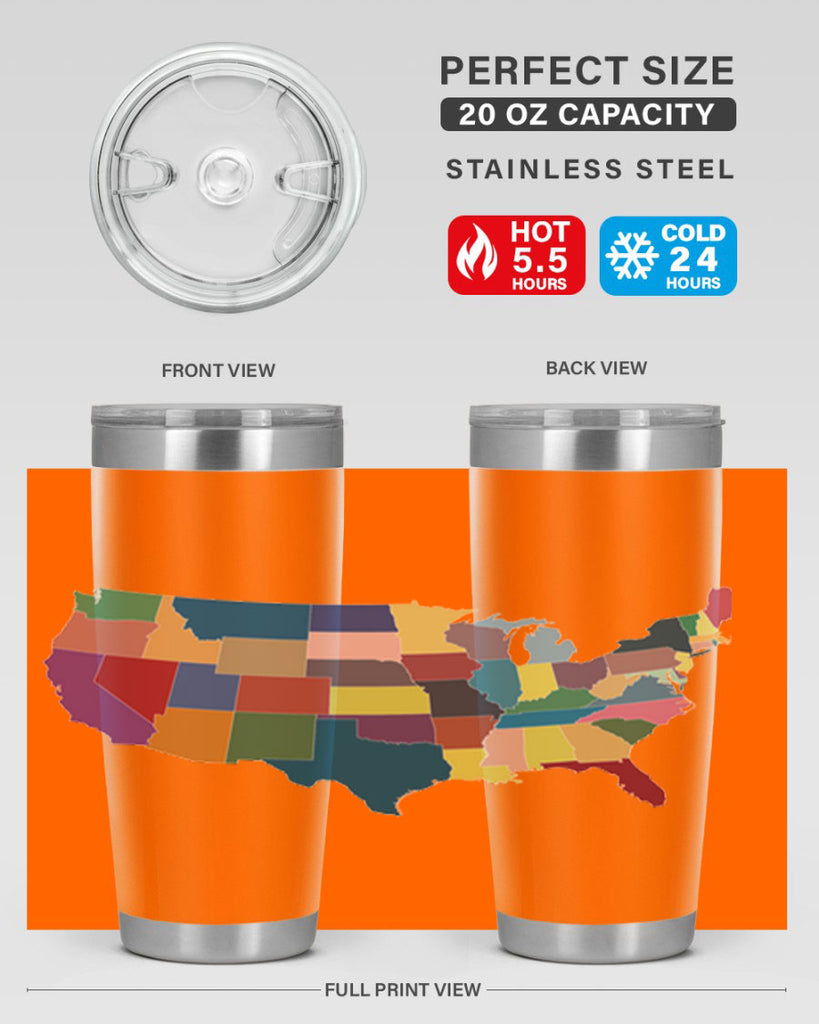 Separate Color Map Style 73#- Fourt Of July- Tumbler