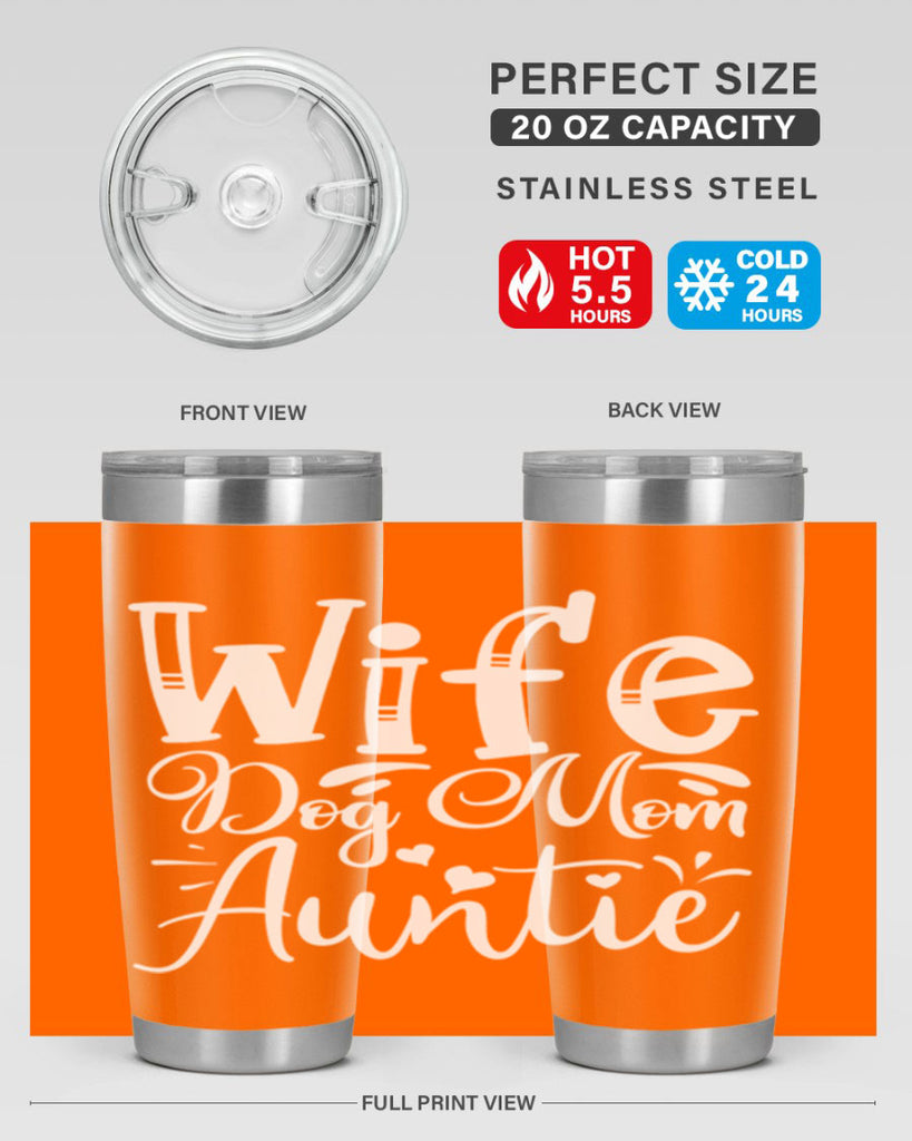 Wife Dog Mom Auntie Style 7#- aunt- Tumbler