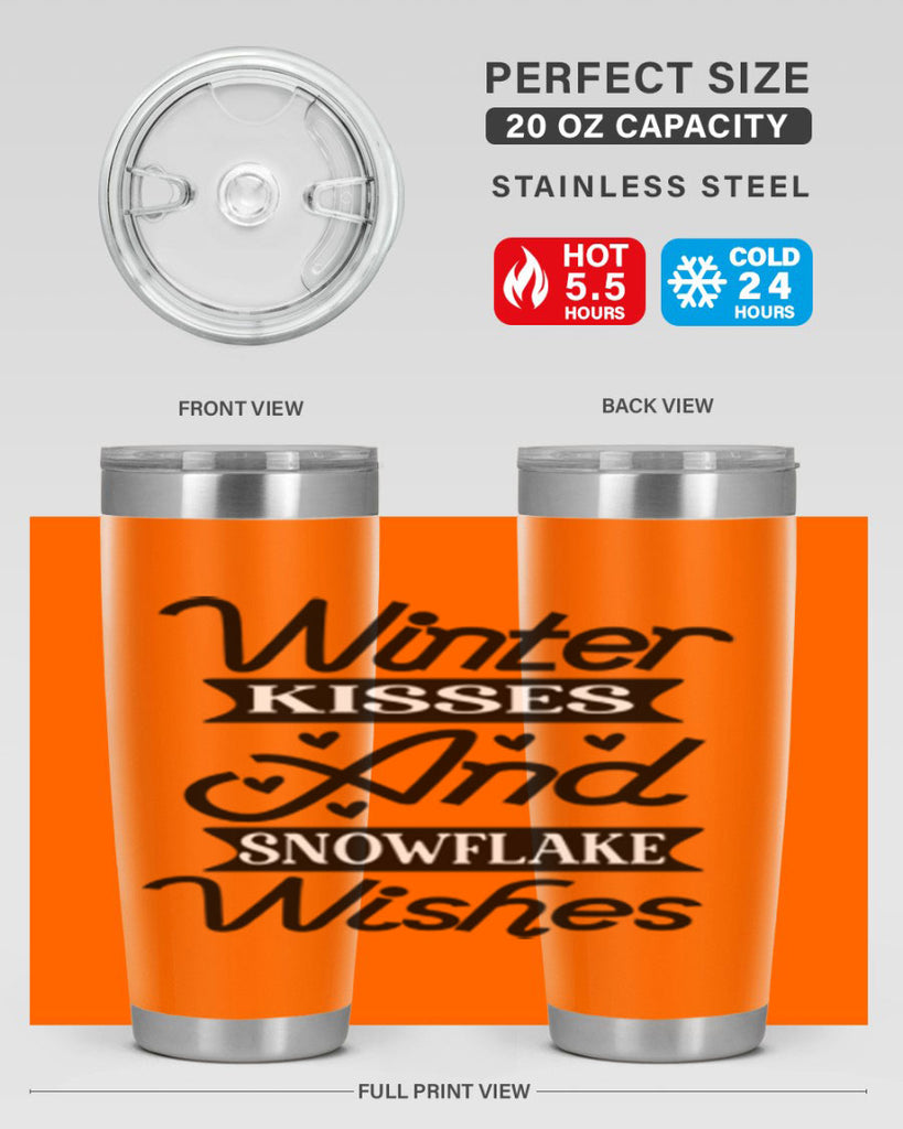 Winter Kisses And Snowflake Wishes 515#- winter- Tumbler