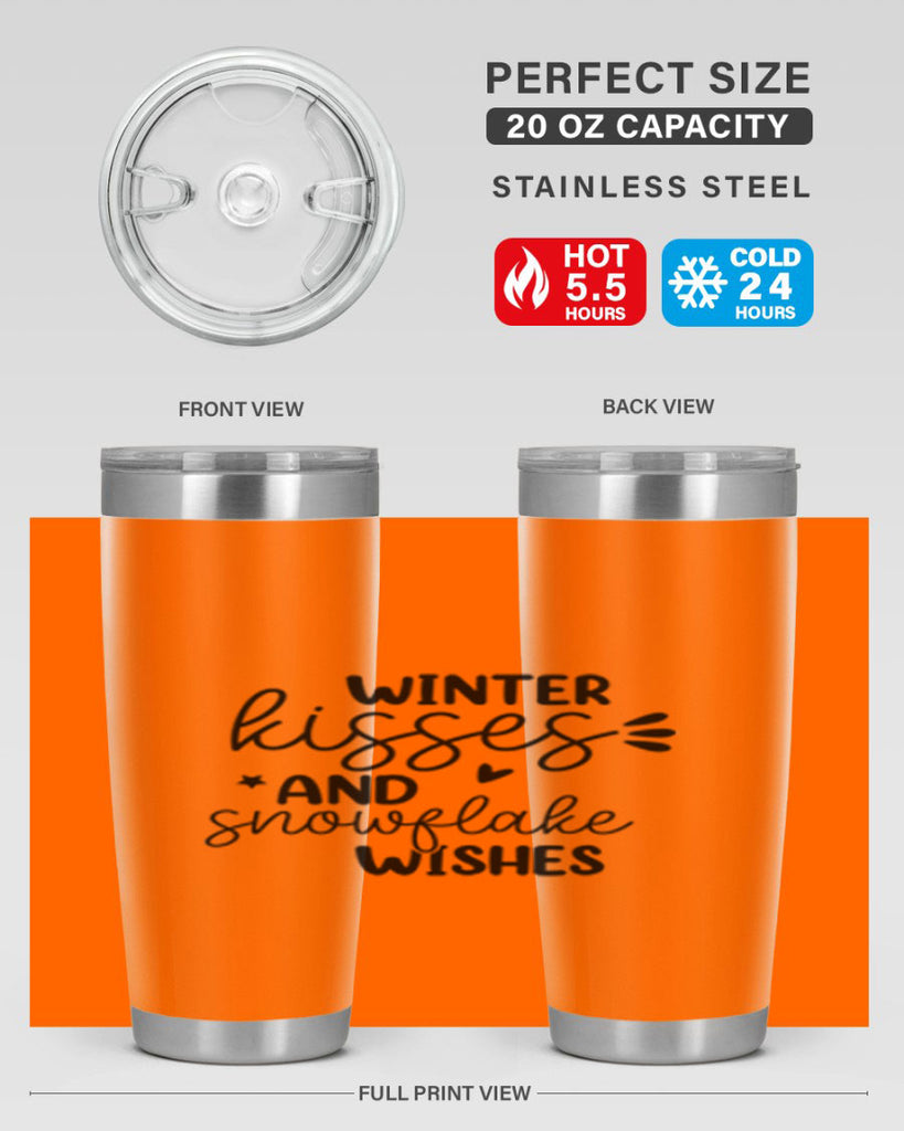 Winter Kisses And Snowflake Wishes 516#- winter- Tumbler