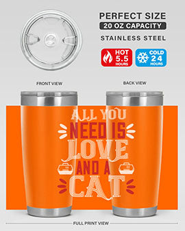 all you need is love Style 27#- cat- Tumbler