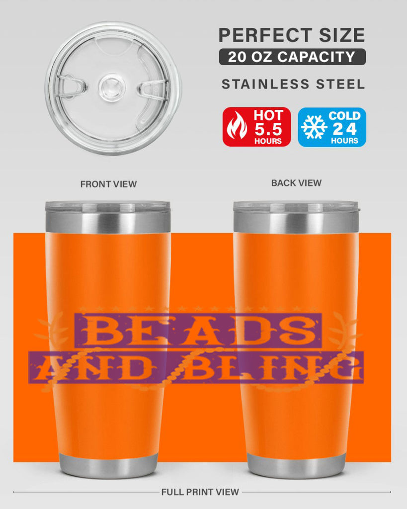 beads and bling 40#- mardi gras- Tumbler