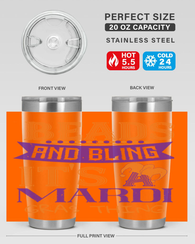 beads and bling its a mardi gras thing 51#- mardi gras- Tumbler