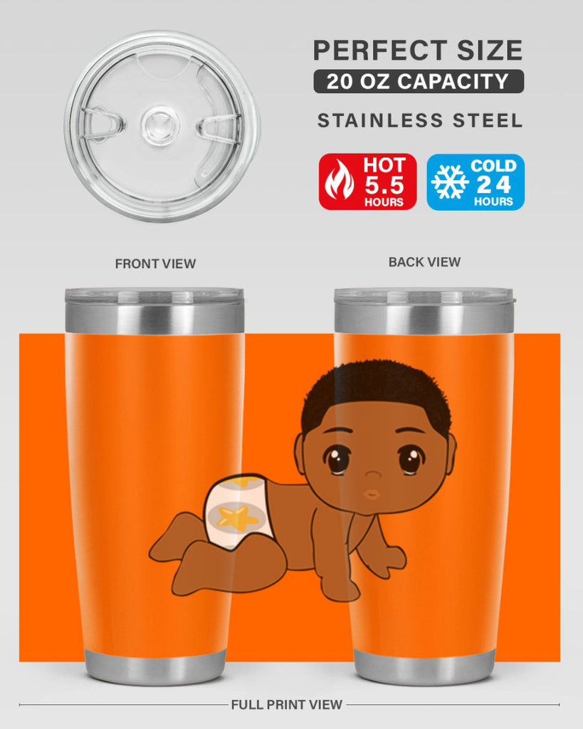 black baby boy 3#- black men - boys- tumbler