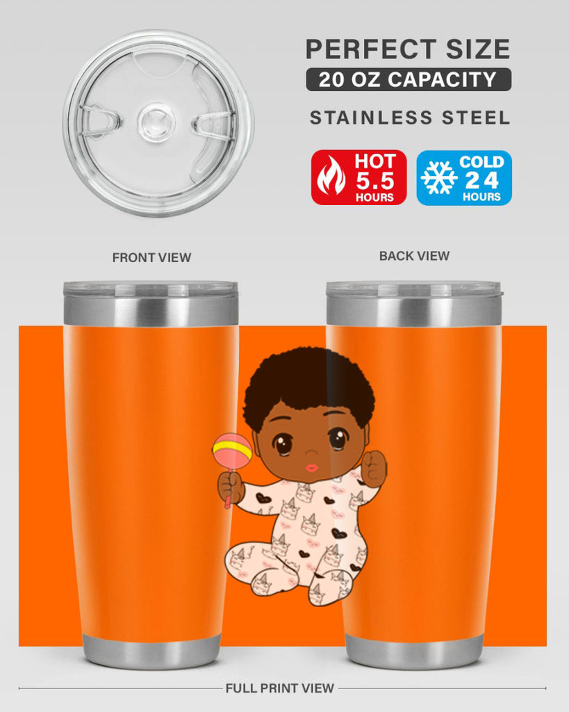 black baby boy 7#- black men - boys- tumbler