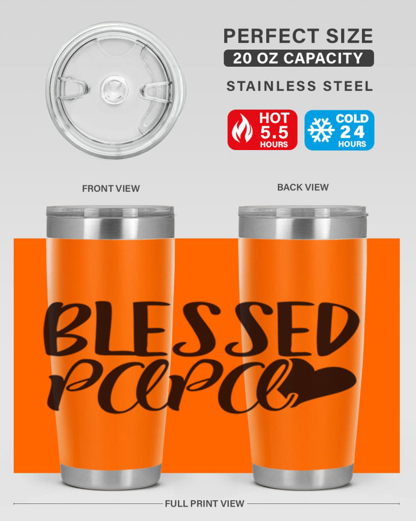 blessed papa 70#- grandpa - papa- Tumbler