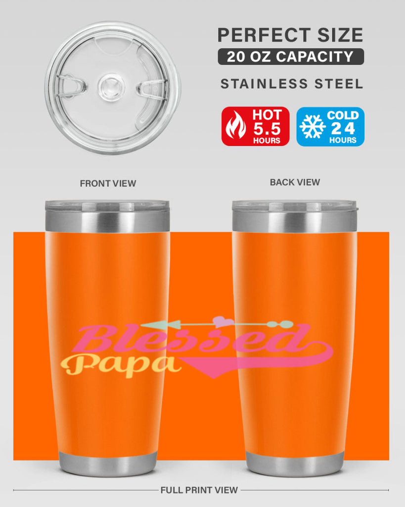 blessed papa 73#- grandpa - papa- Tumbler