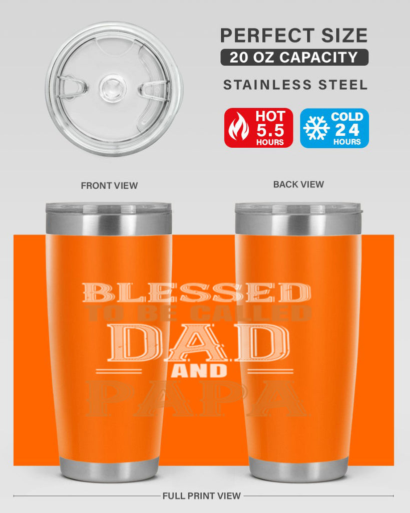 blessed to be called dad and papa 45#- grandpa - papa- Tumbler