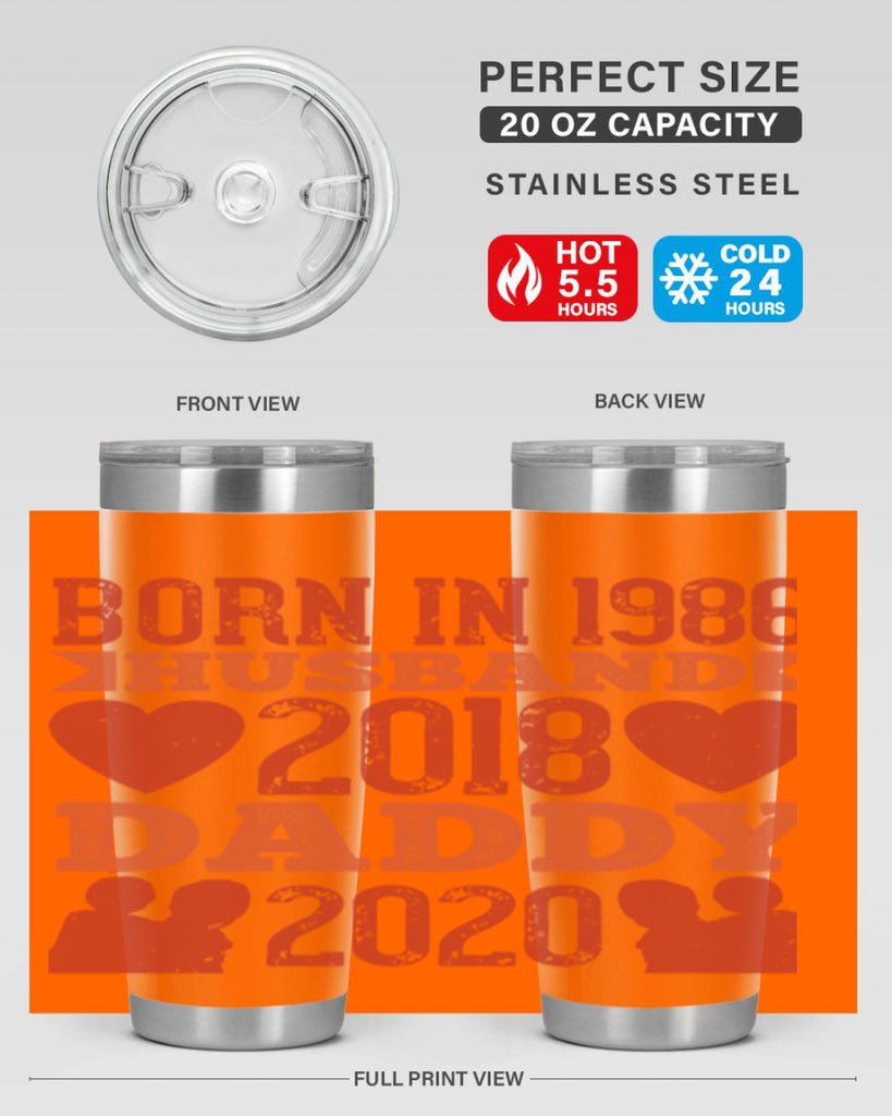 born in husband daddy 123#- fathers day- Tumbler