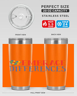 embrace differences Style 13#- autism- Tumbler