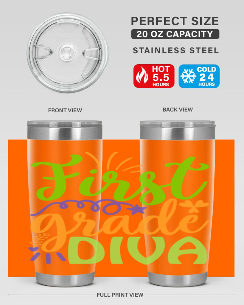 first grade diva 21#- mardi gras- Tumbler