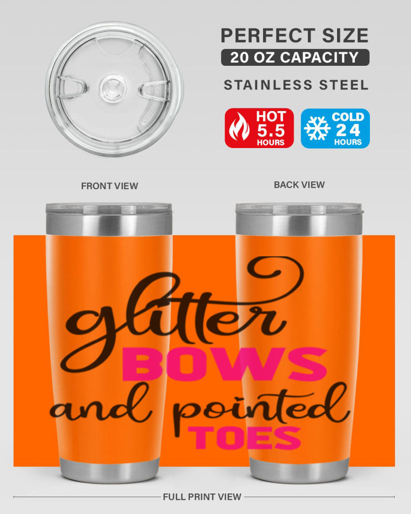 glitter bows and pointed toes 41#- ballet- Tumbler