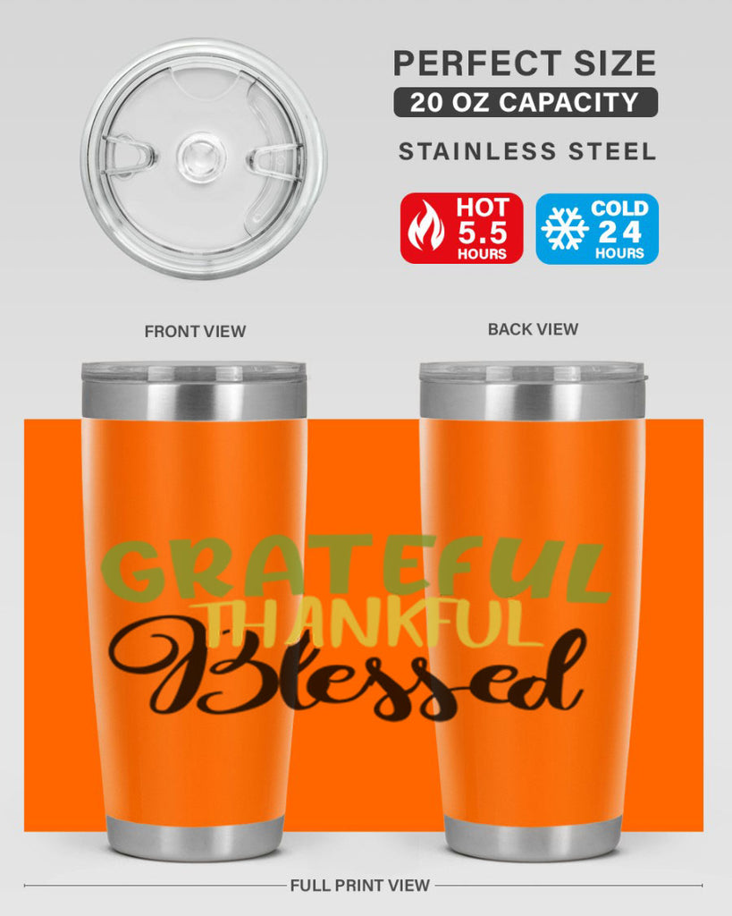 grateful thankful blessed 57#- thanksgiving- Tumbler