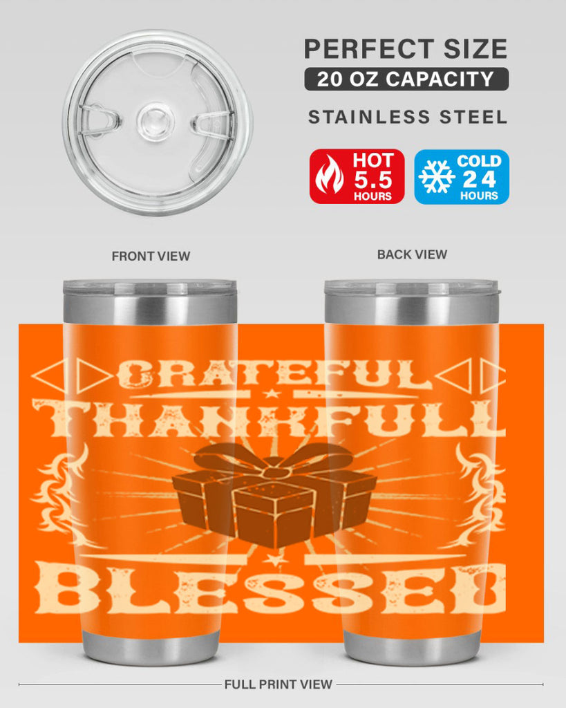 grateful thankfull blessed 40#- thanksgiving- Tumbler