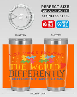 i live think experience the world differently different not less Style 20#- autism- Tumbler