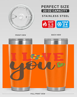 i love you Style 23#- autism- Tumbler